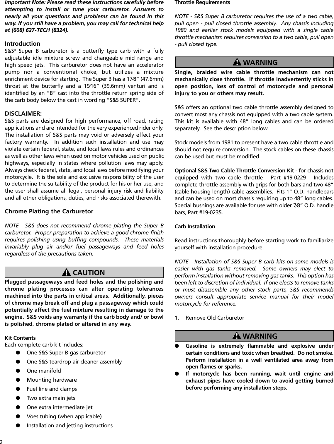 Page 2 of 12 - 51-1028 Piston  51-1006 Superbcarbinstallandjetting 20060424