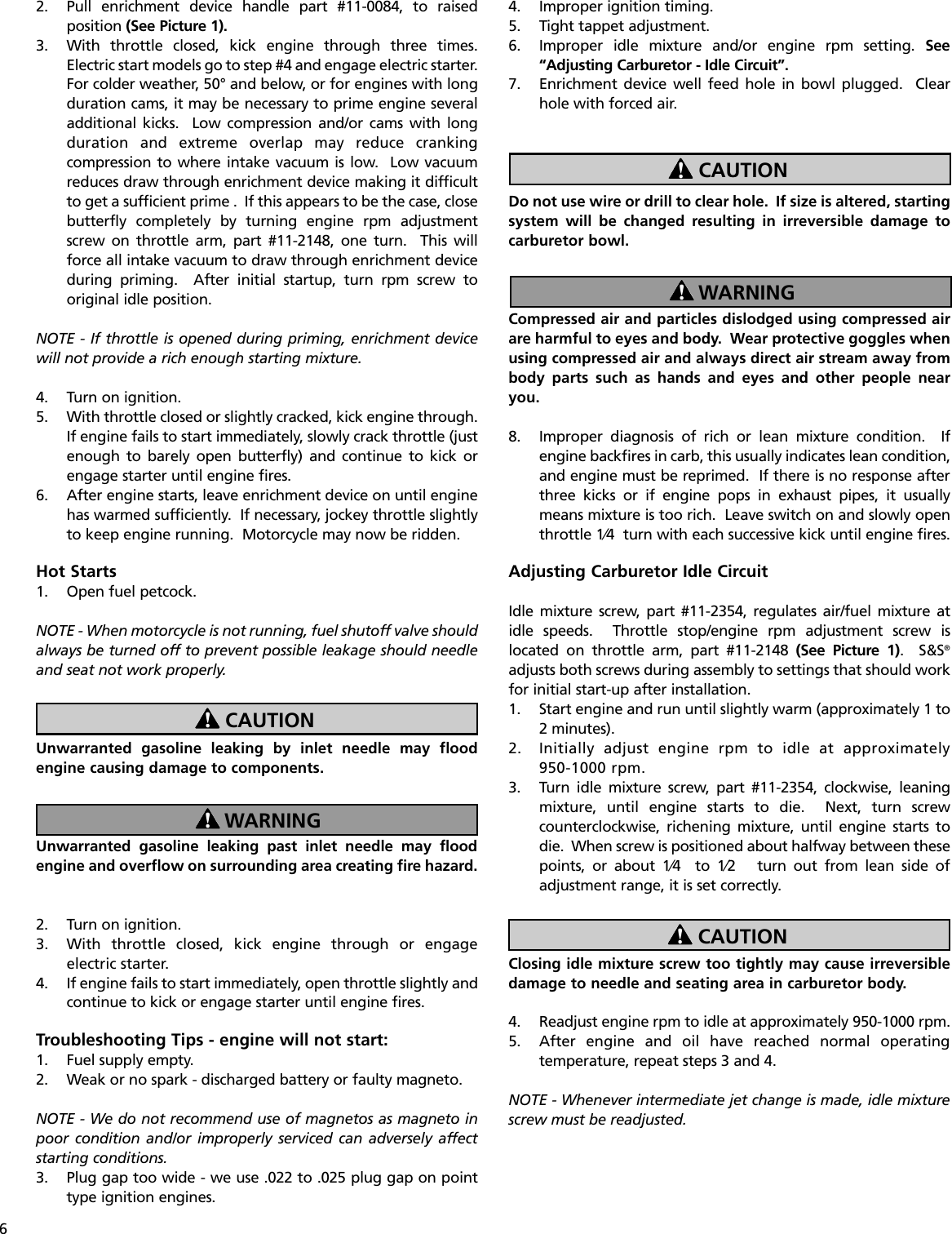 Page 6 of 12 - 51-1028 Piston  51-1006 Superbcarbinstallandjetting 20060424