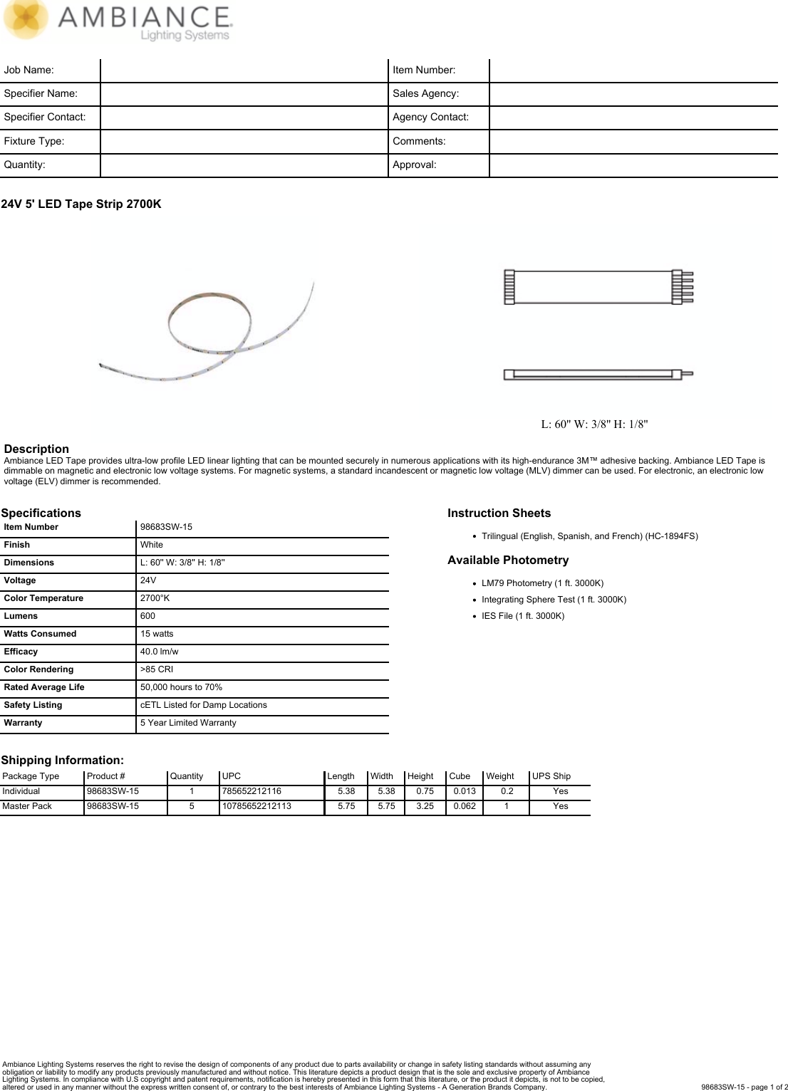 Page 1 of 2 - Product Detail Manual 