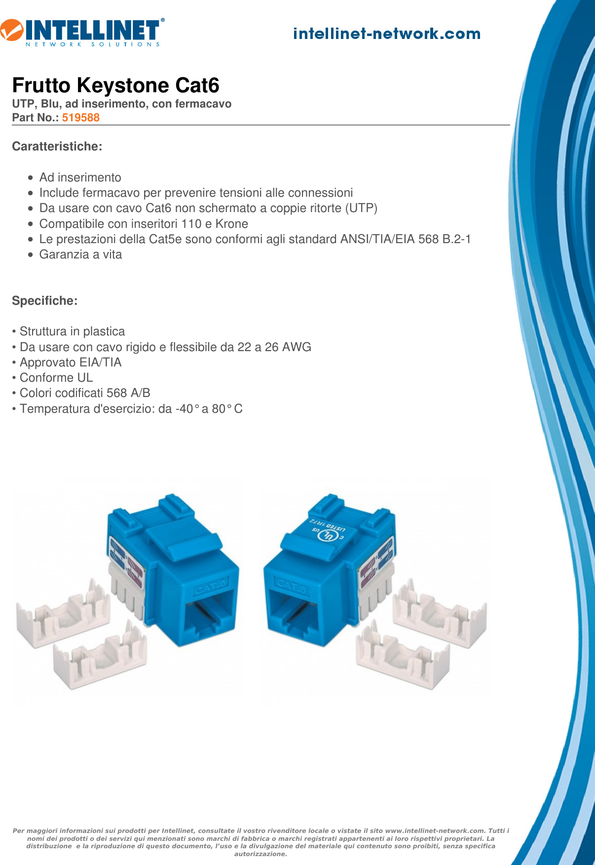 Page 1 of 2 - Datasheet 519588 Italian