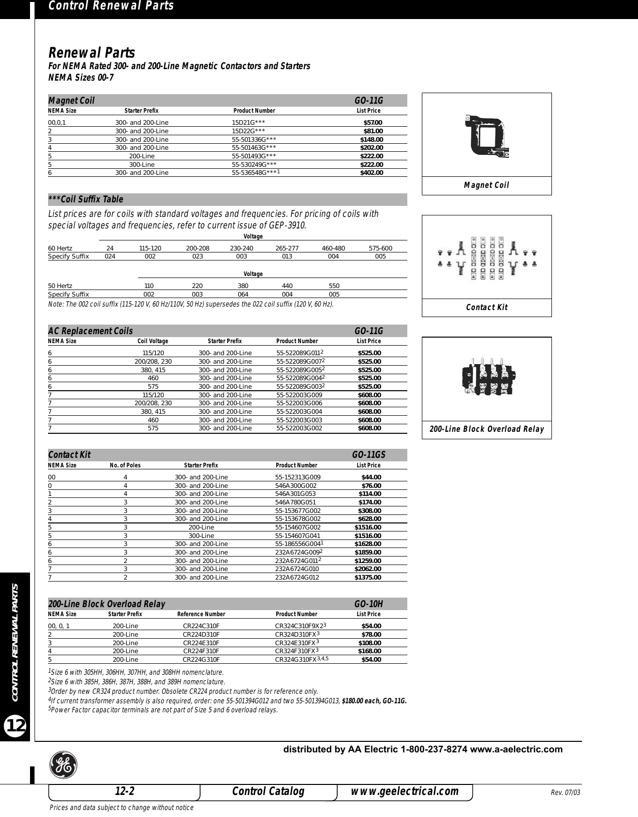 Page 2 of 8 - GE 2005 Control Catalog - Section 12  522426-Catalog