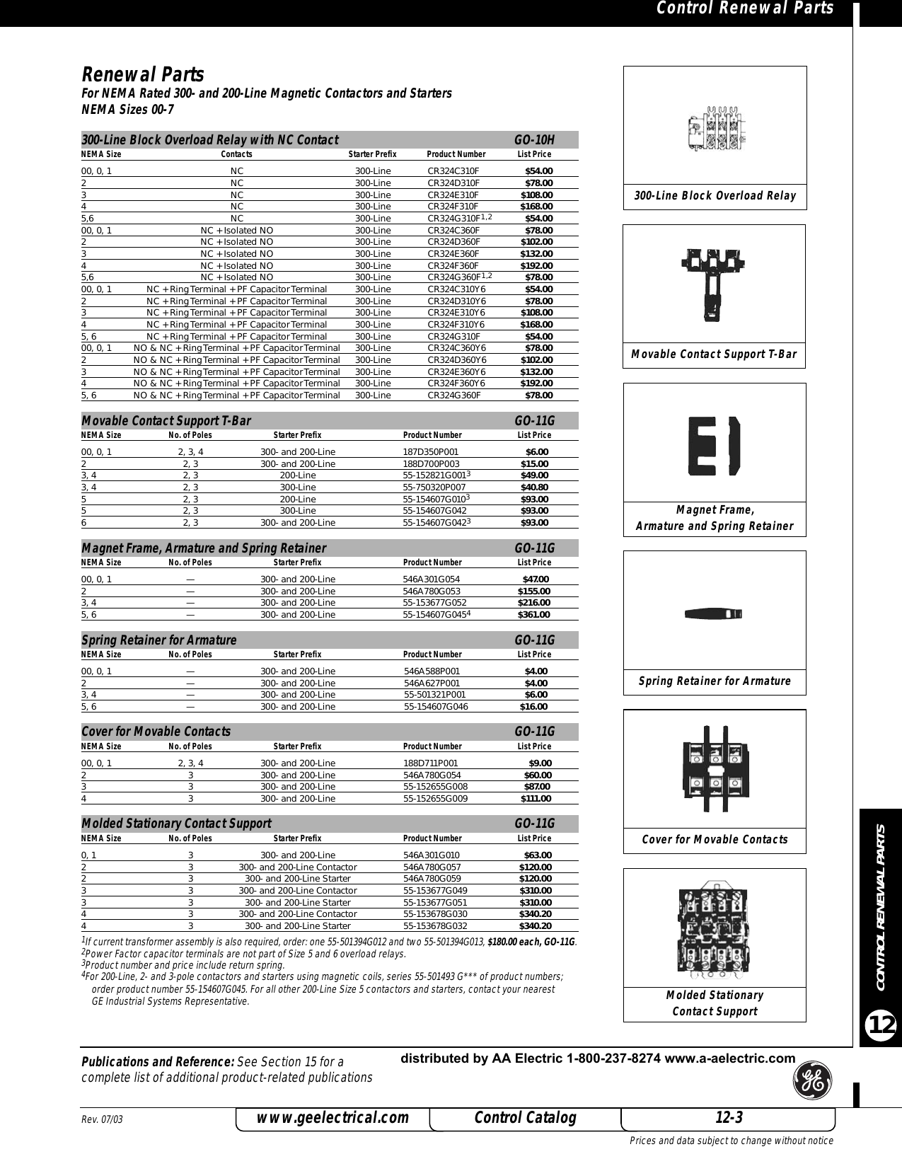 Page 3 of 8 - GE 2005 Control Catalog - Section 12  522426-Catalog