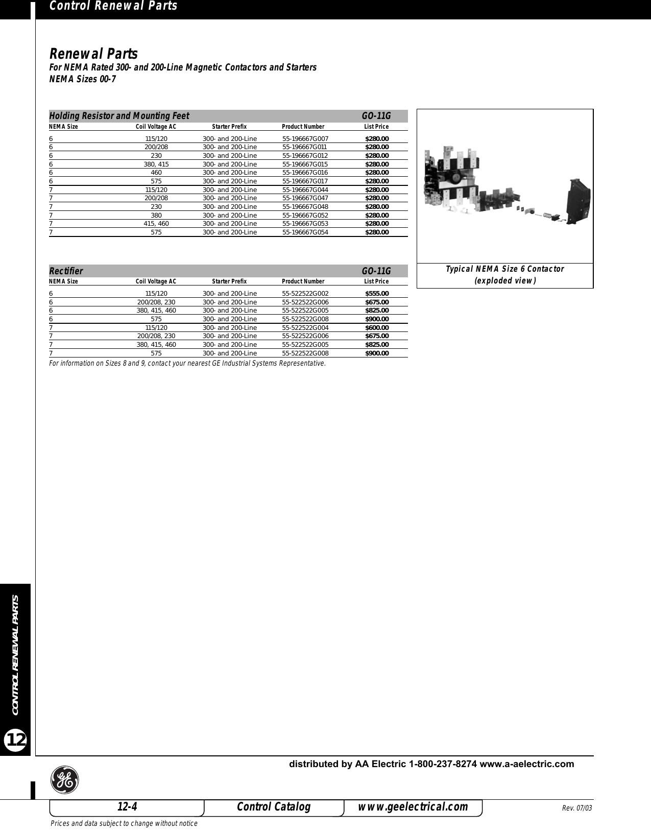Page 4 of 8 - GE 2005 Control Catalog - Section 12  522426-Catalog