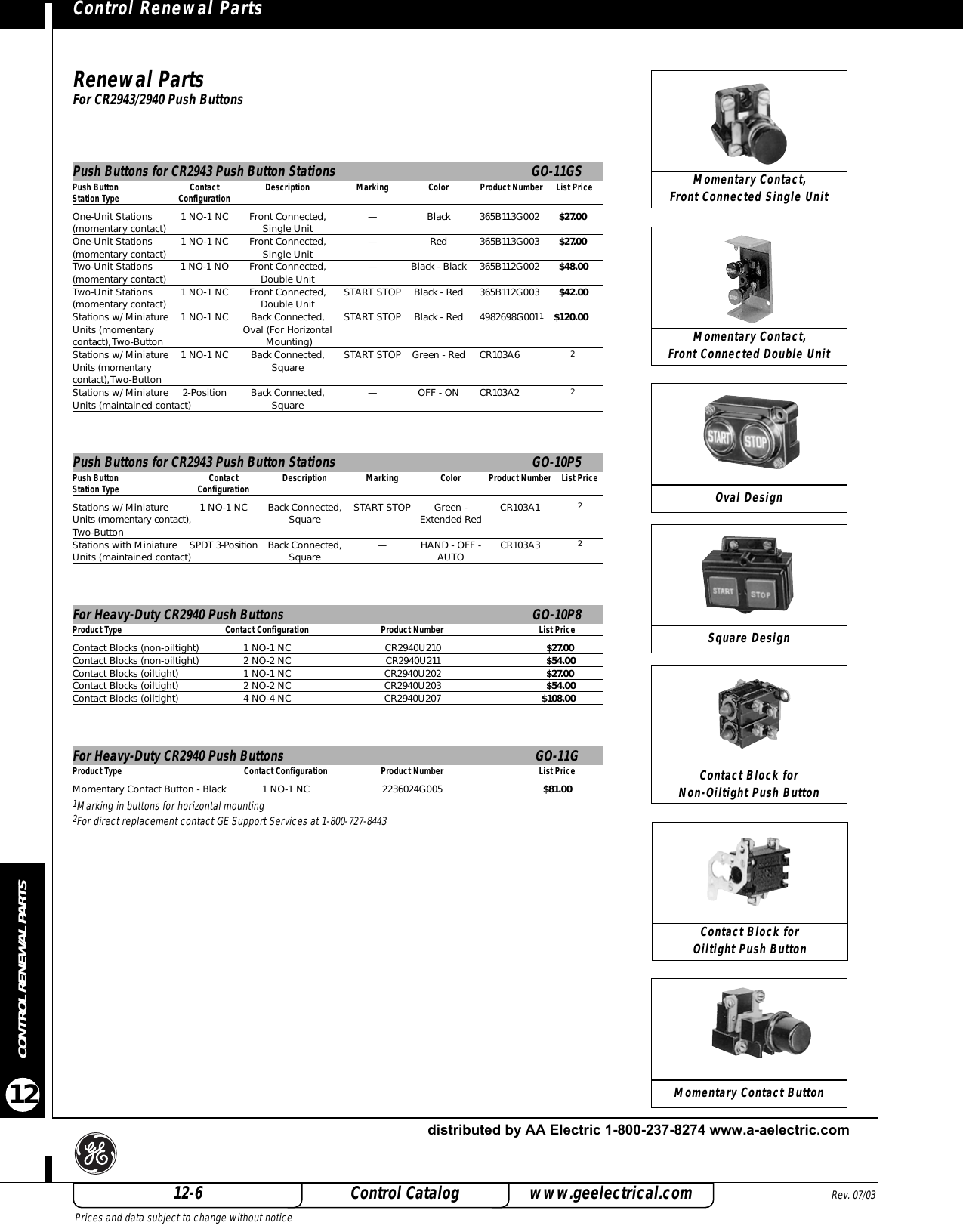 Page 6 of 8 - GE 2005 Control Catalog - Section 12  522426-Catalog