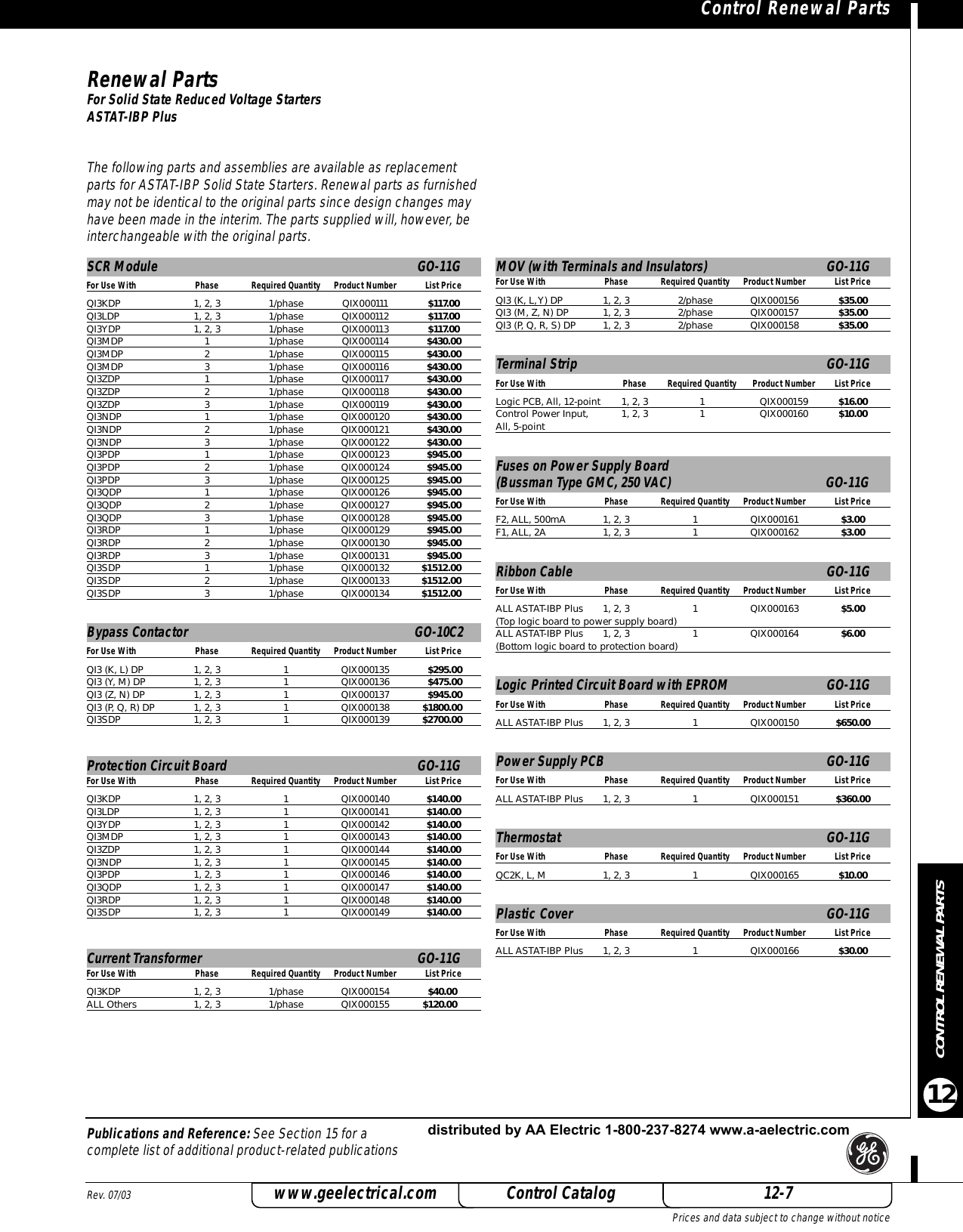 Page 7 of 8 - GE 2005 Control Catalog - Section 12  522426-Catalog