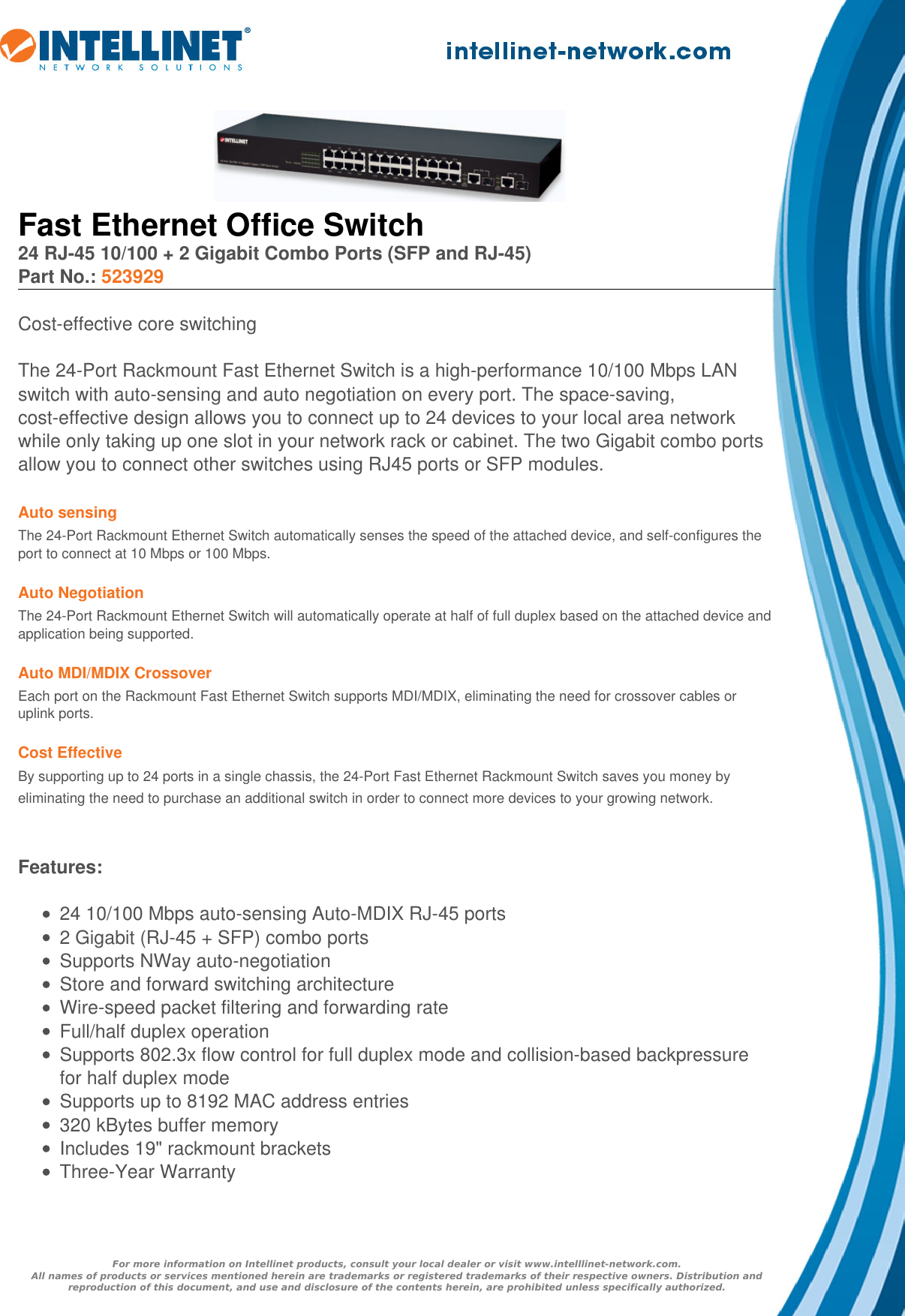 Page 1 of 3 - Datasheet  523929 English