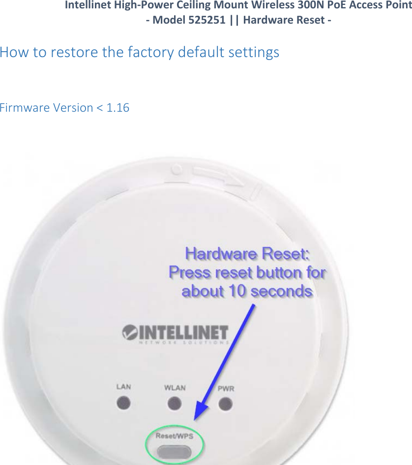 Page 1 of 2 - 525480_portforwarding_setupx  525251 Factory Reset