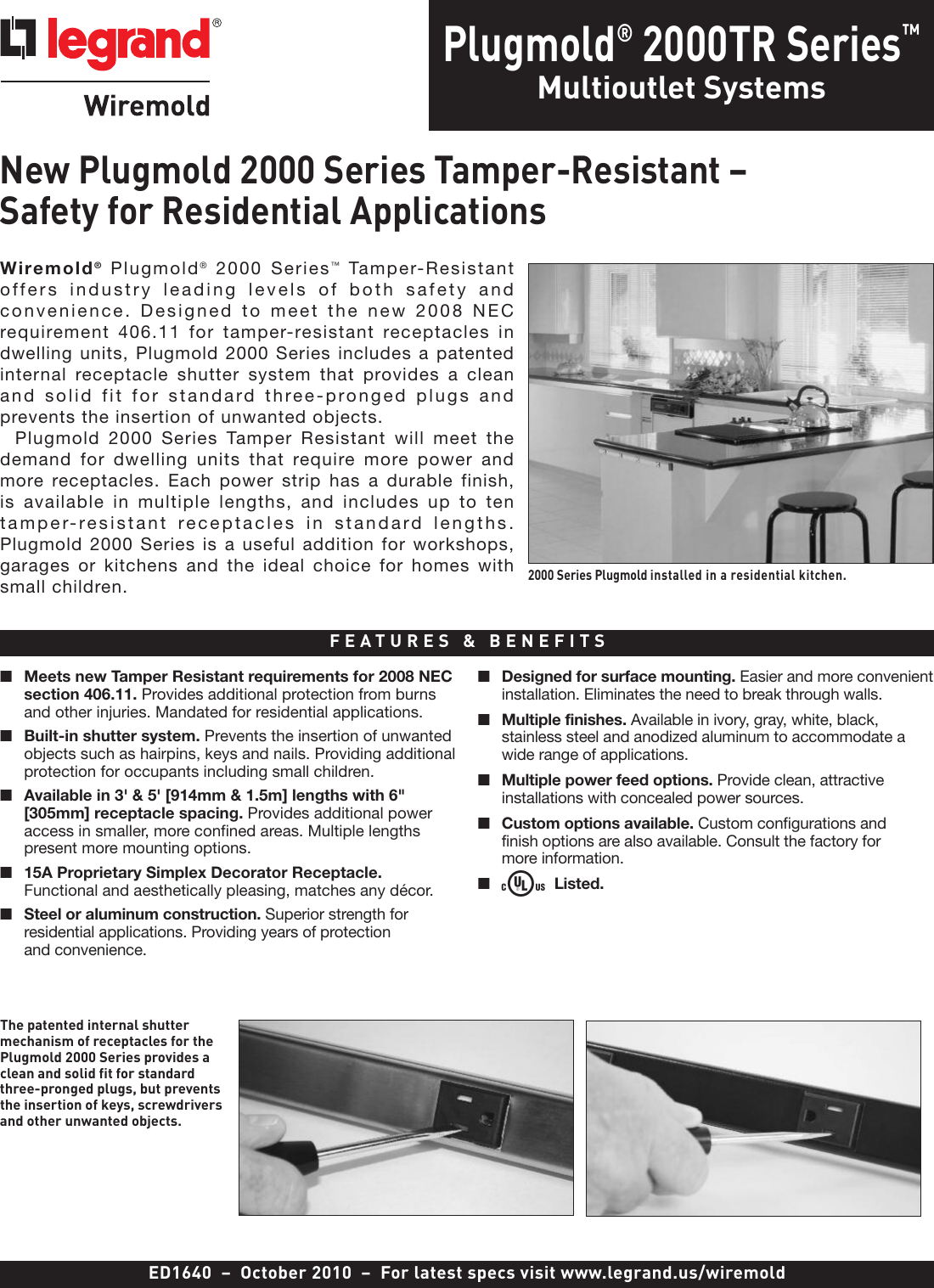 Plugmold 2000TR Series Product Specification
