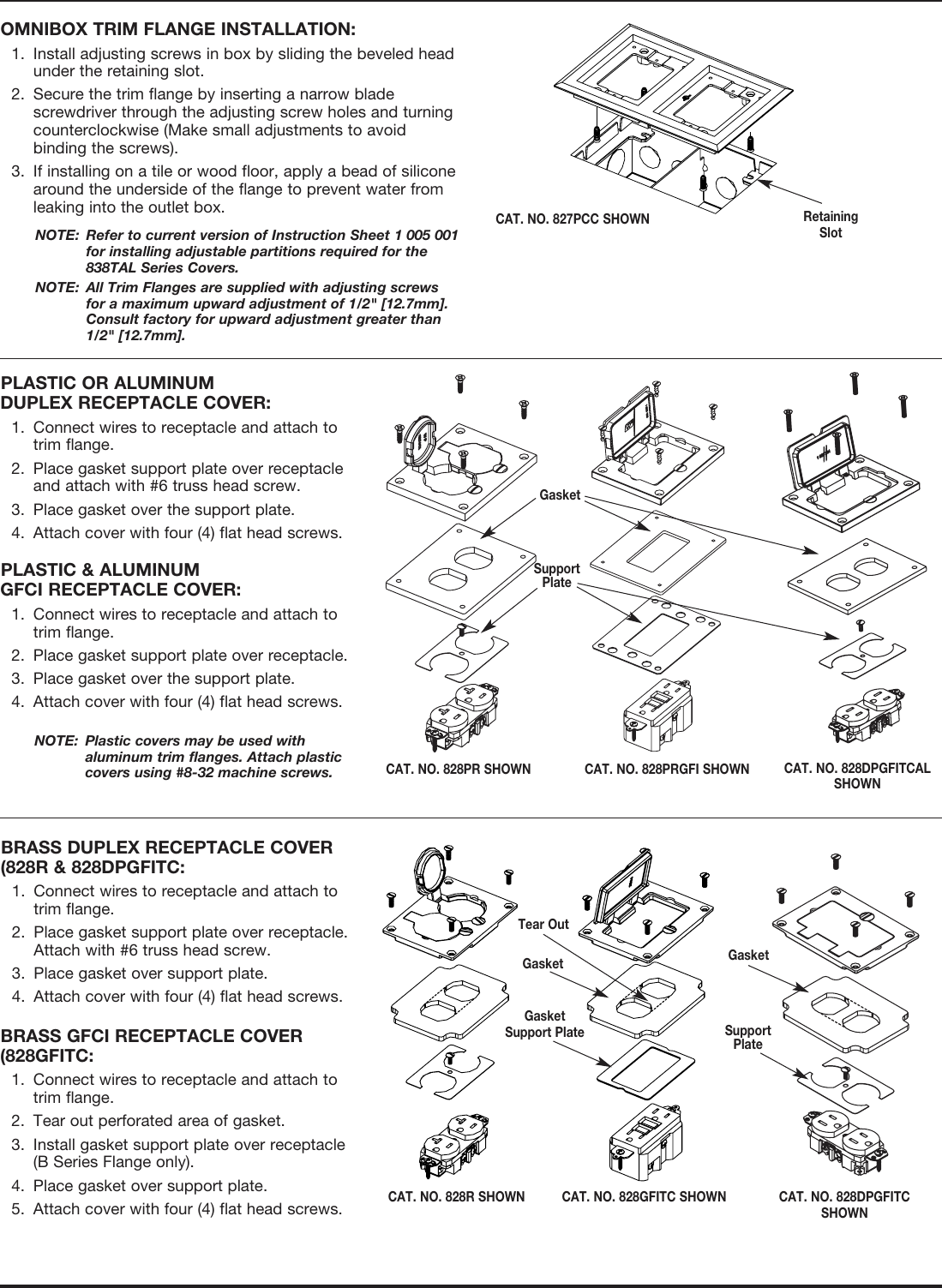Page 2 of 4 - Rectangular Floor Box Covers Installation Instructions  Directions