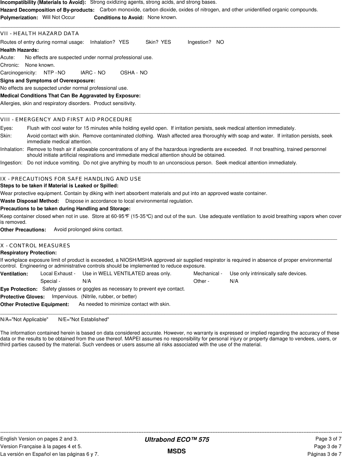 Page 2 of 2 - Unified MAPEI MSDS  556101