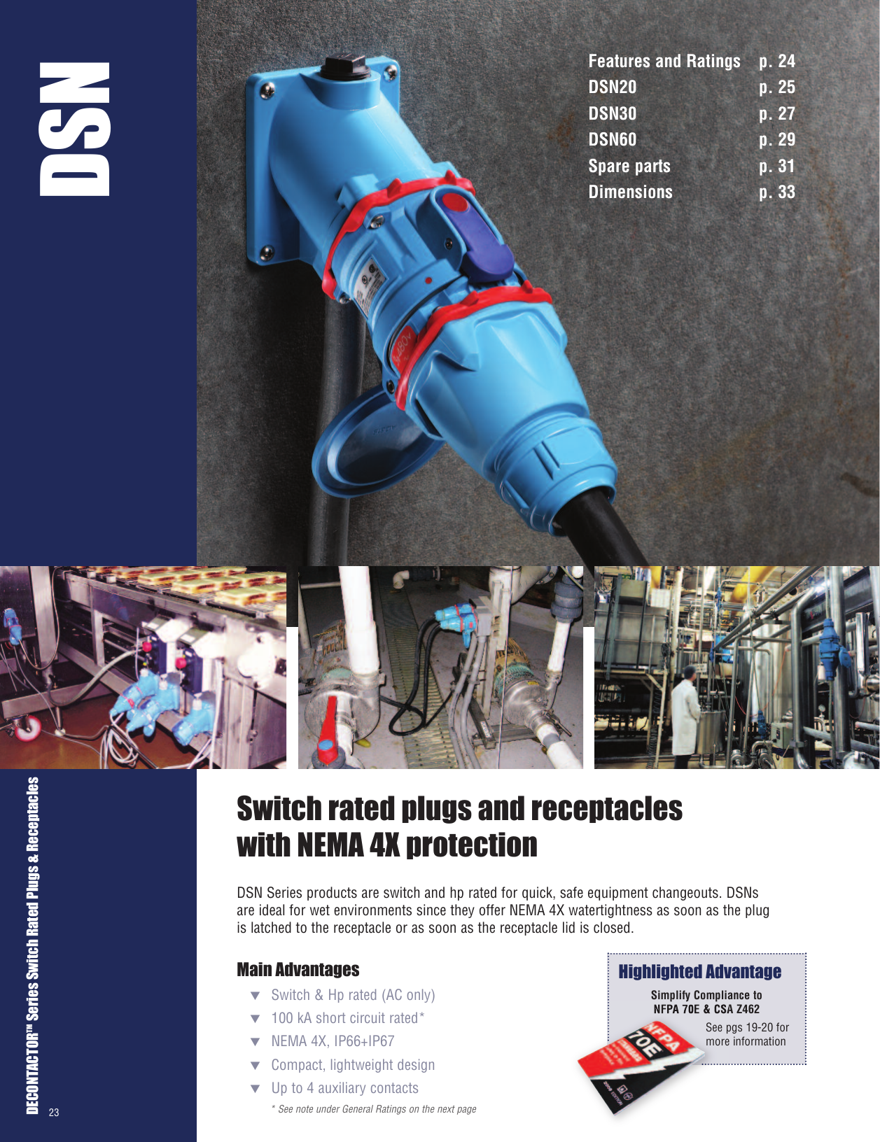 Page 1 of 8 - Meltric DSN Decontactor Plugs And Receptacles  Brochure