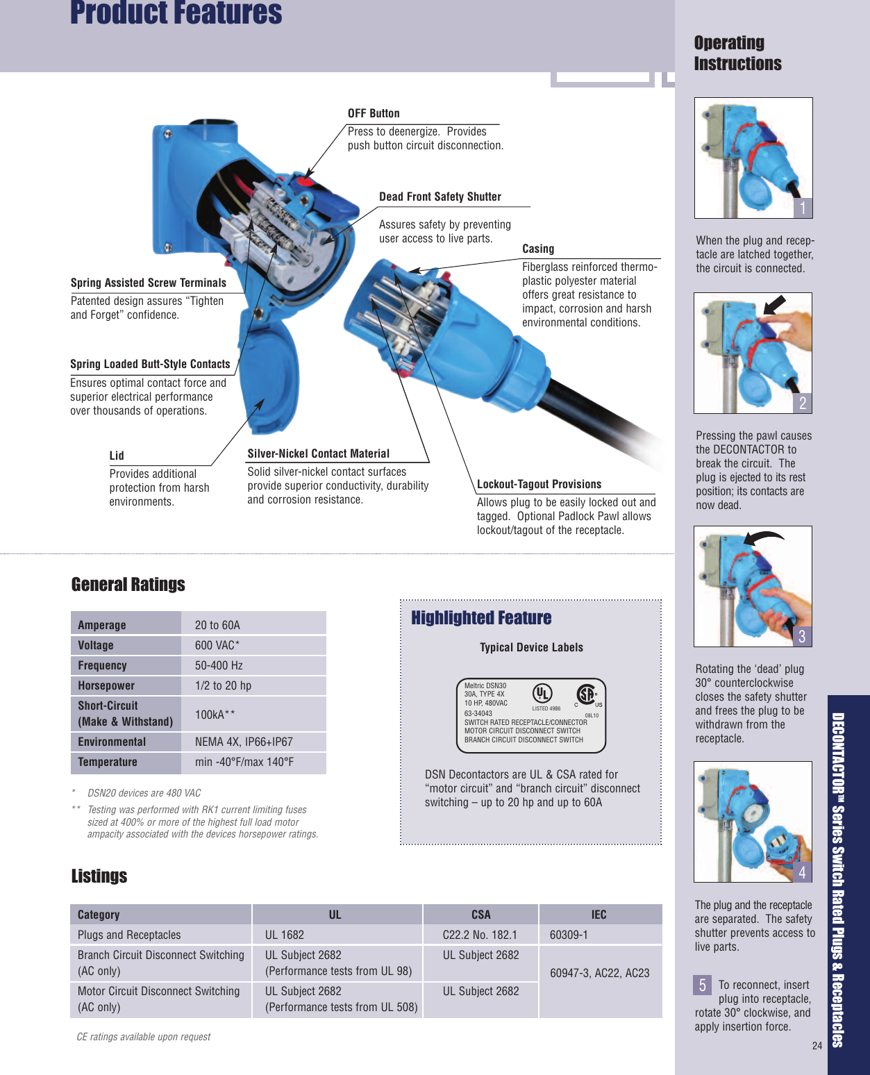 Page 2 of 8 - Meltric DSN Decontactor Plugs And Receptacles  Brochure