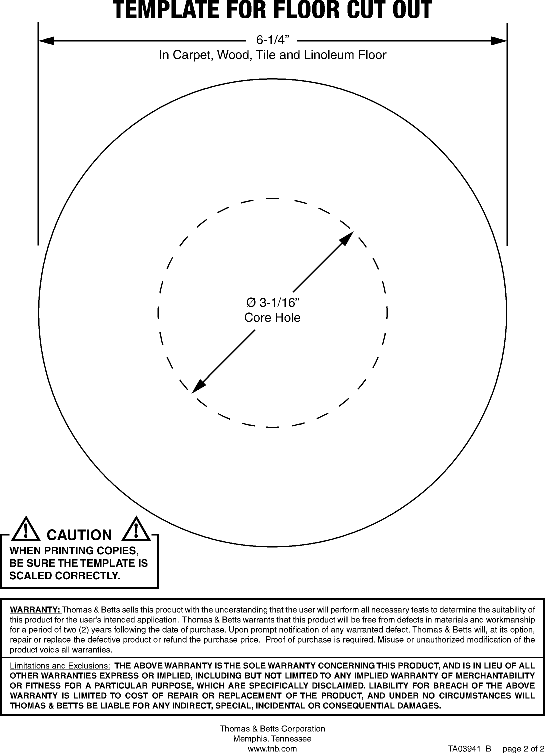 Page 2 of 2 - Installation Directions