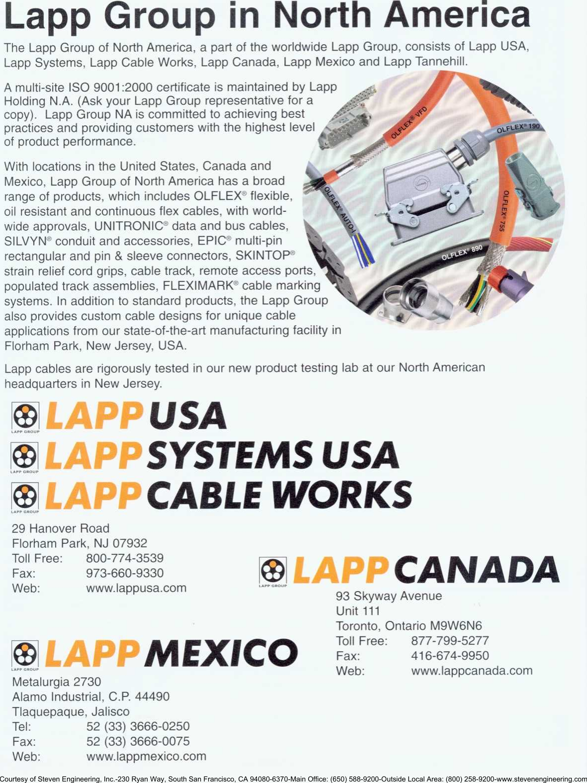 Lapp Cable Selection Chart