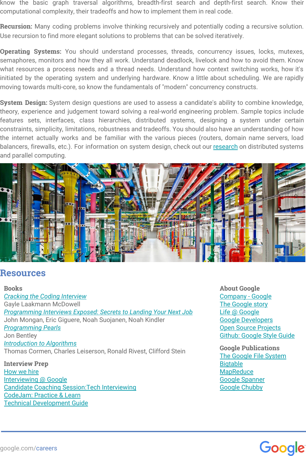 Page 4 of 4 - [SETI Google Interview Prep Guide] Software Engineer Tools Infrastructure