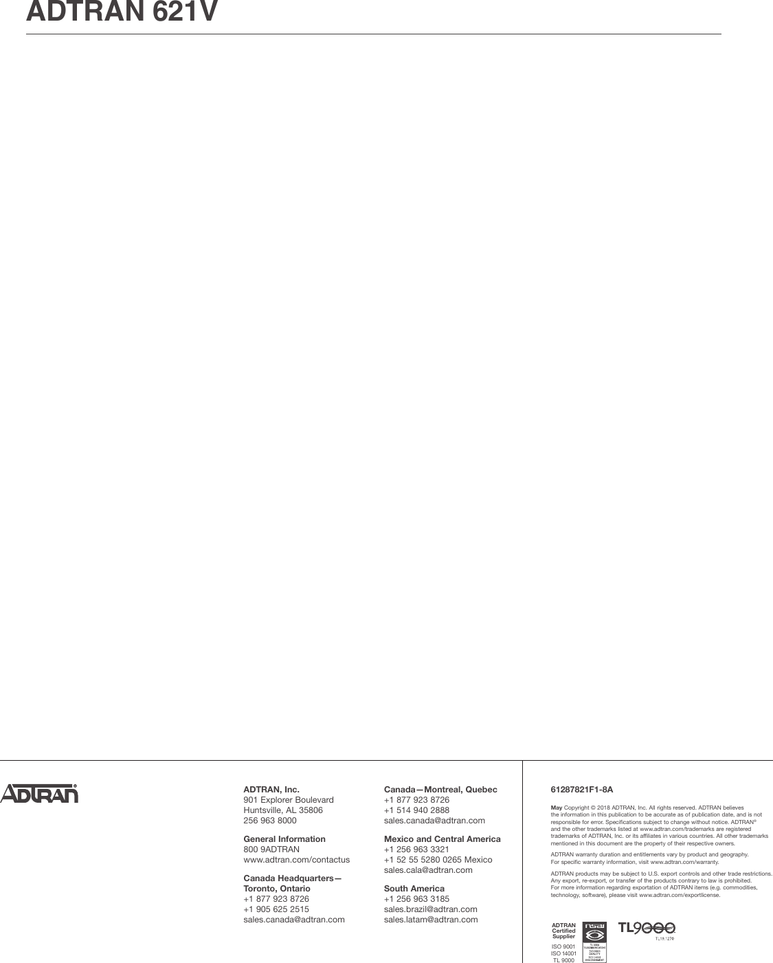 Page 4 of 4 - 61287821F1-8 ADTRAN 621V