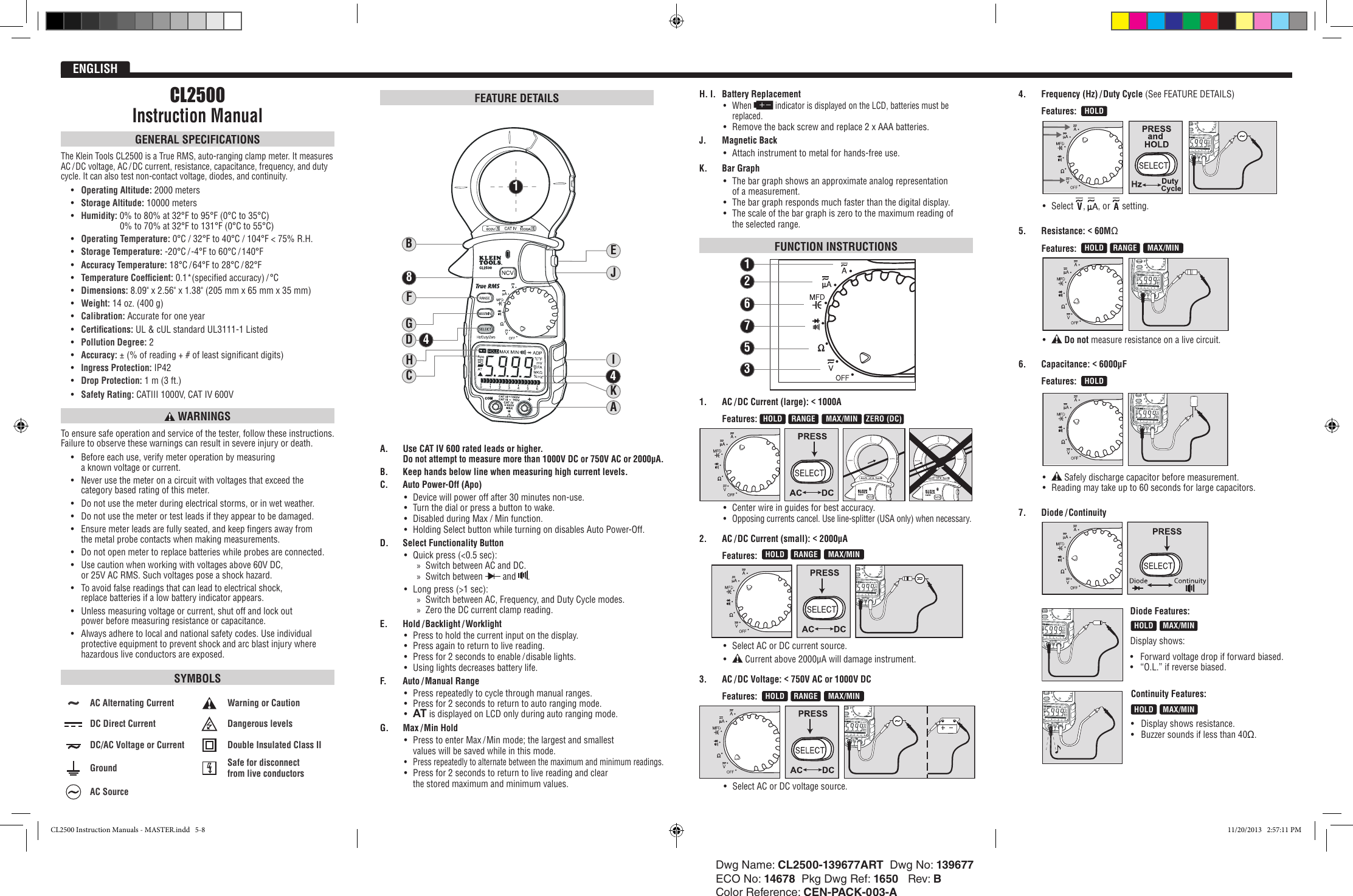 Page 2 of 2 - CL2500 Instruction Manuals - MASTER  Installation Directions