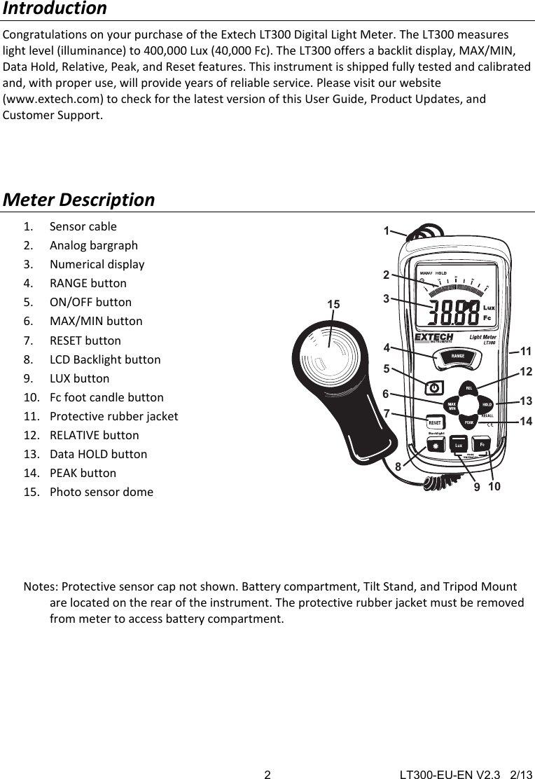 Page 2 of 7 - LT300-EU-EN-V2.3  667399-Installation