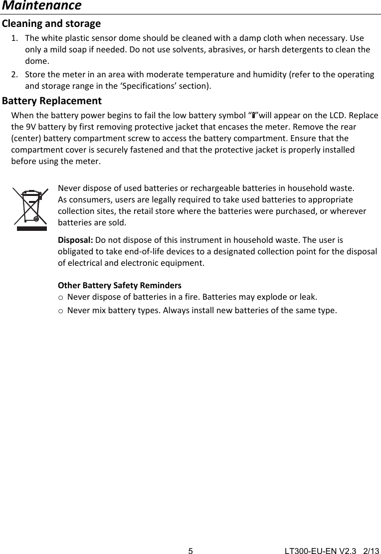 Page 5 of 7 - LT300-EU-EN-V2.3  667399-Installation