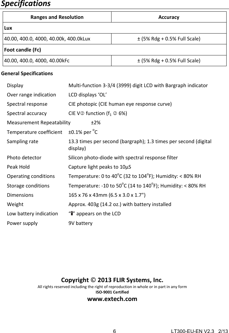 Page 6 of 7 - LT300-EU-EN-V2.3  667399-Installation