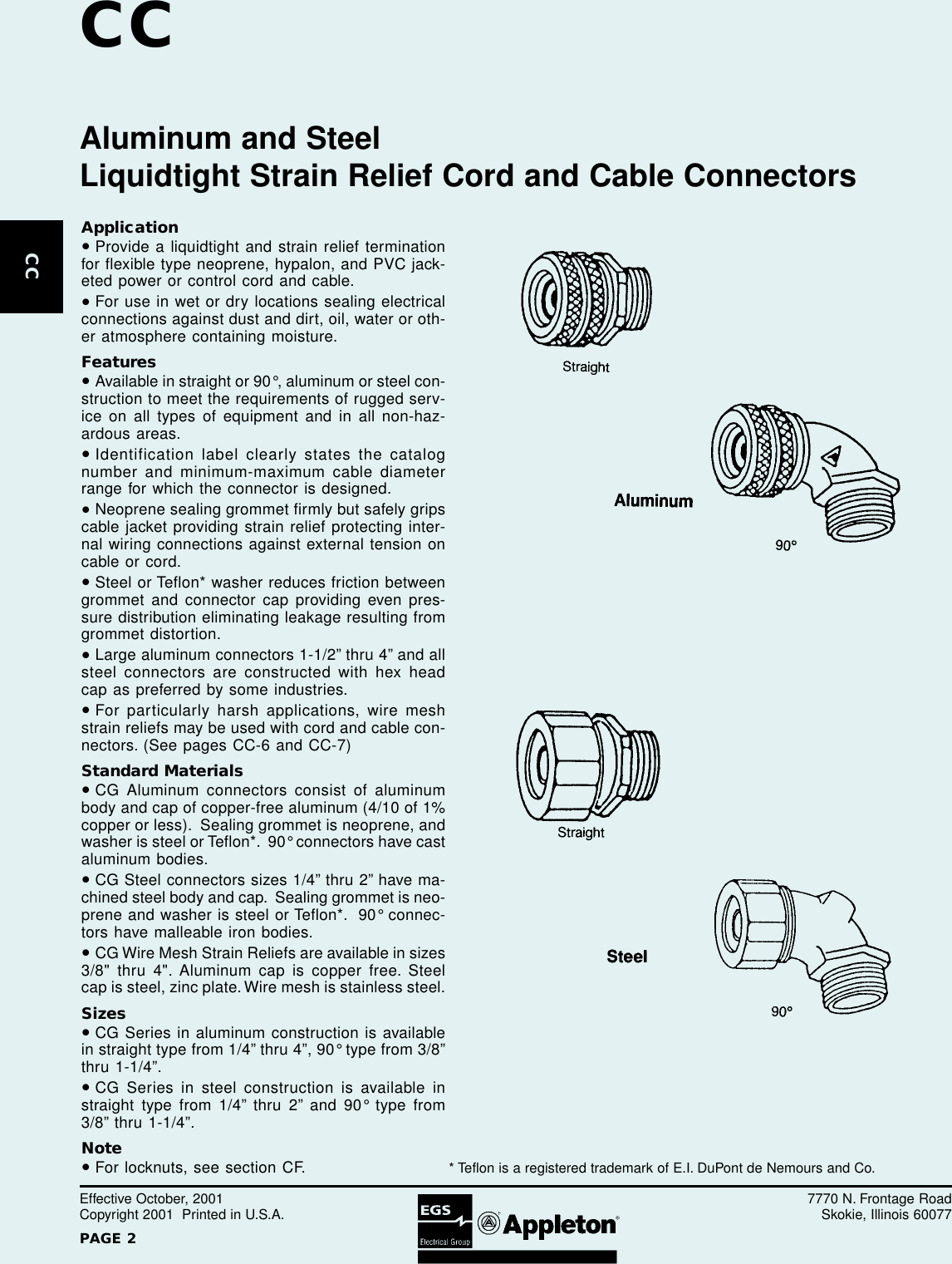 Page 1 of 6 - Liquidtight Strain Relief Cord And Cable Connectors Brochure