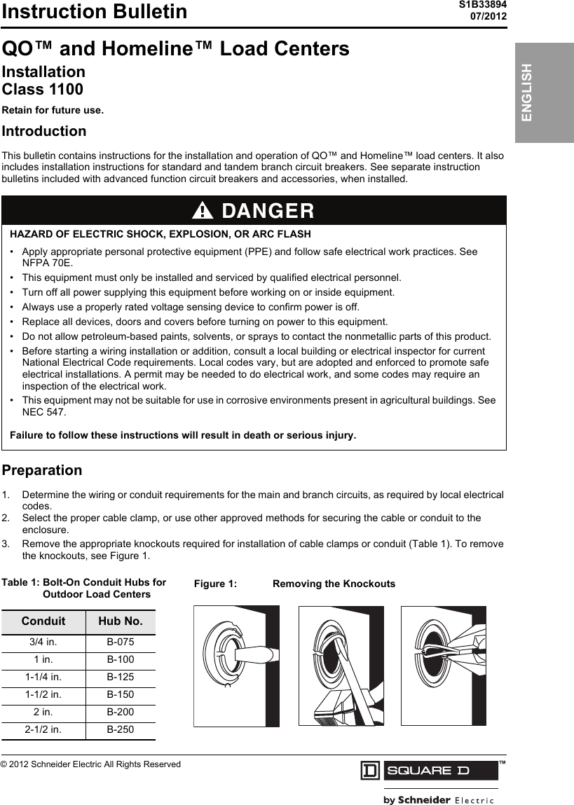 Page 1 of 8 - S1B33894  Installation Directions