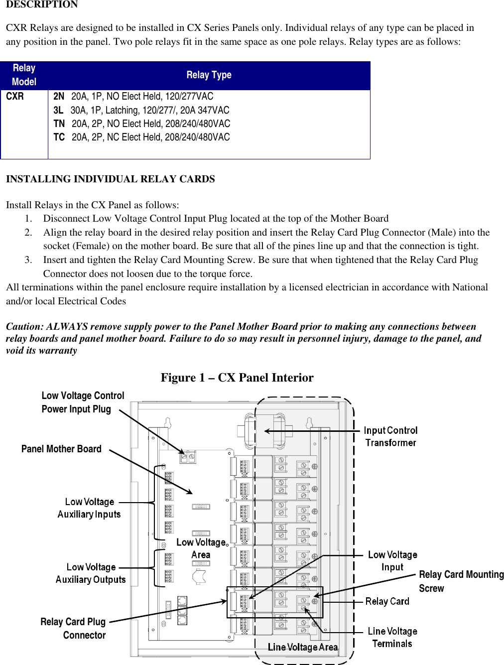 Page 2 of 4 - CX_LightingControlRelayInstructions012611  Installation Directions