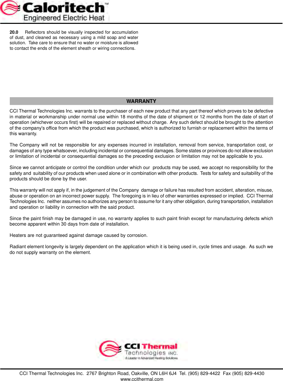 Page 3 of 6 - Caloritech Series OKB/OKD/OKH Infrared Radiant Heaters - Instruction Sheet  7024-Installatioun