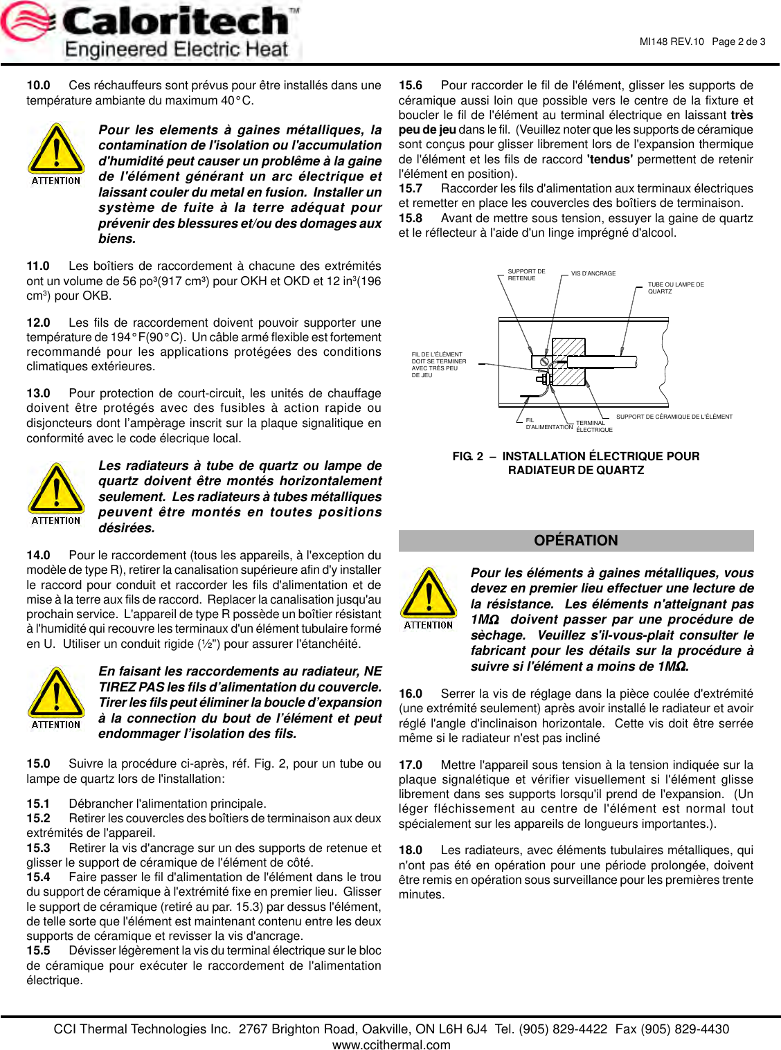 Page 5 of 6 - Caloritech Series OKB/OKD/OKH Infrared Radiant Heaters - Instruction Sheet  7024-Installatioun