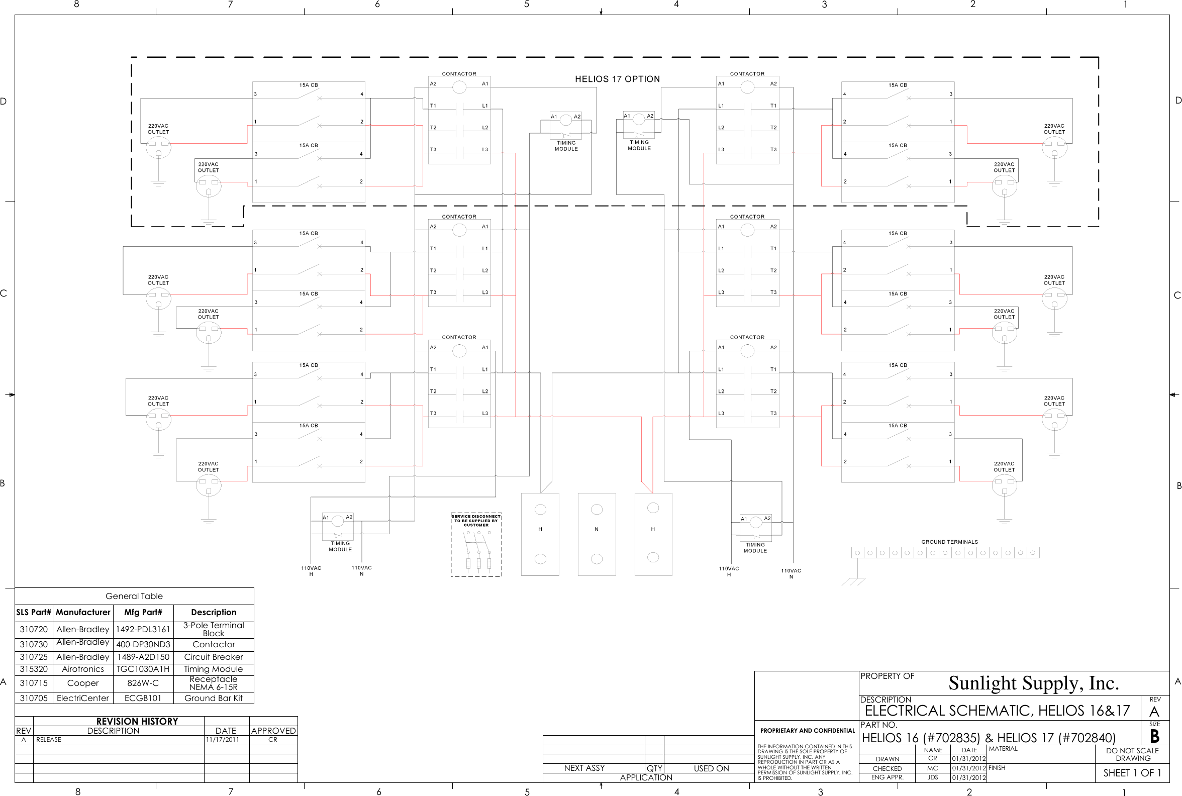 ELECTRICAL SCHEMATIC HELIOS 16 702835