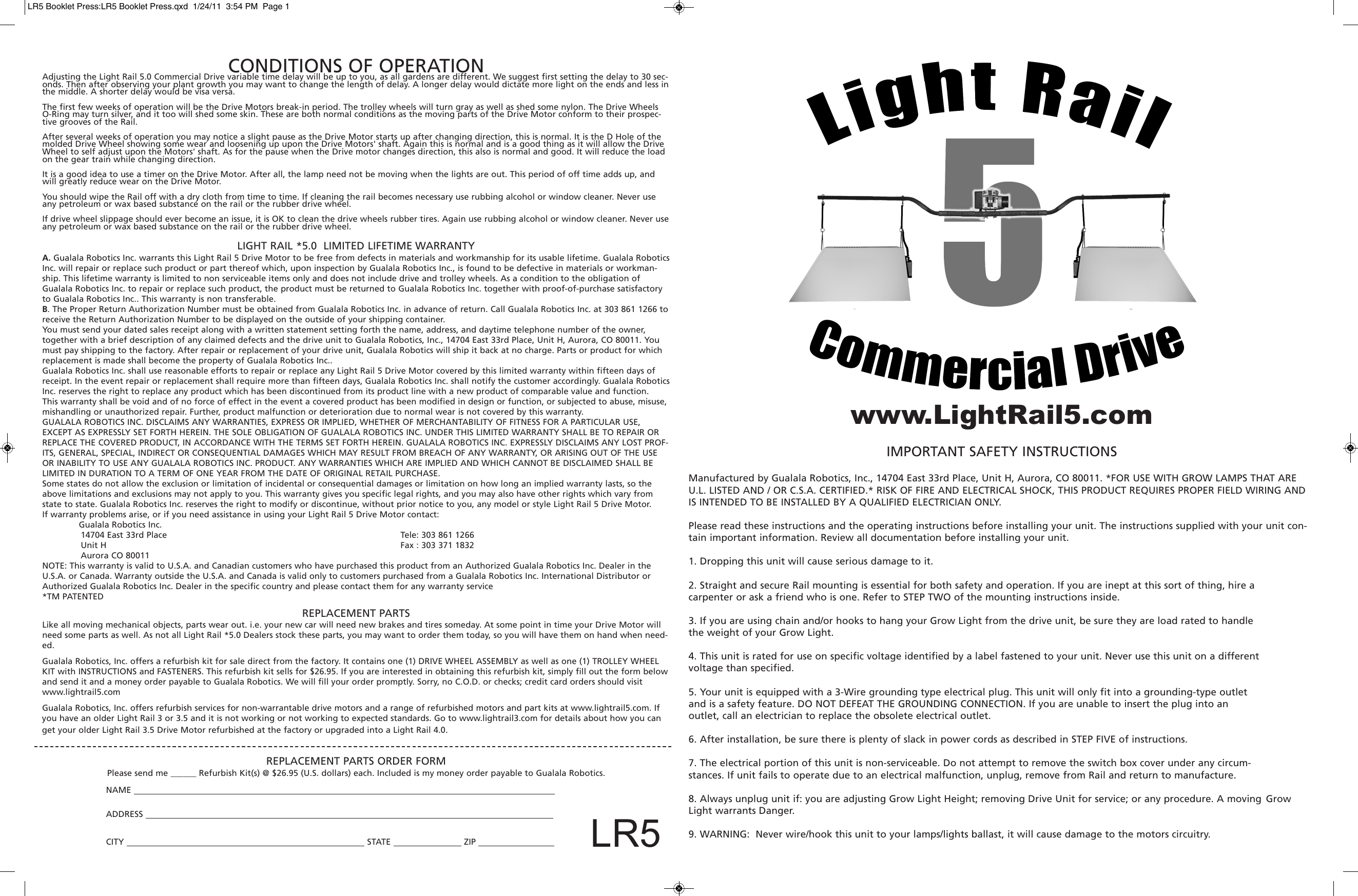 Page 1 of 4 - LR5 Booklet Press  710141 Instructions