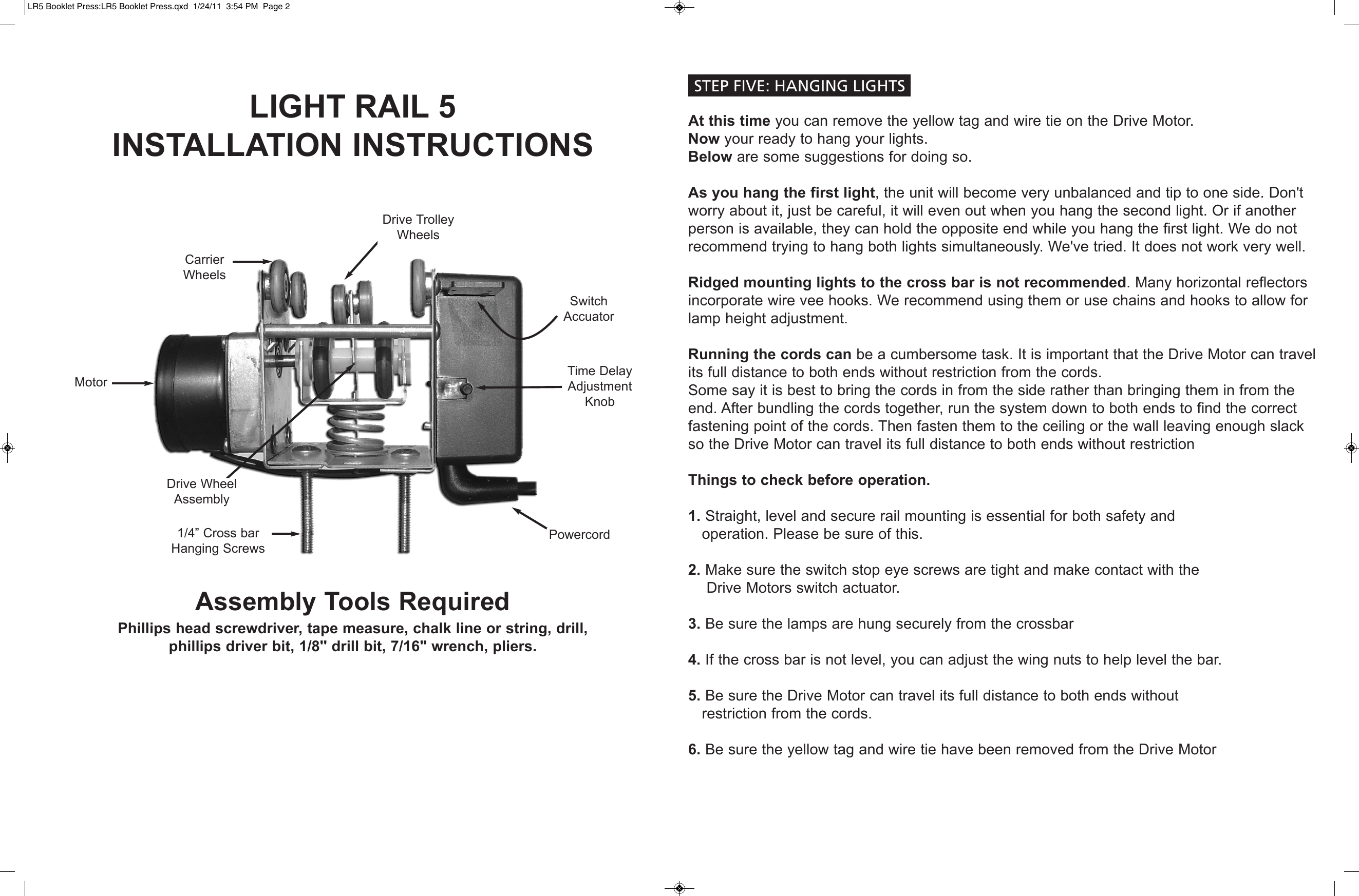 Page 2 of 4 - LR5 Booklet Press  710141 Instructions