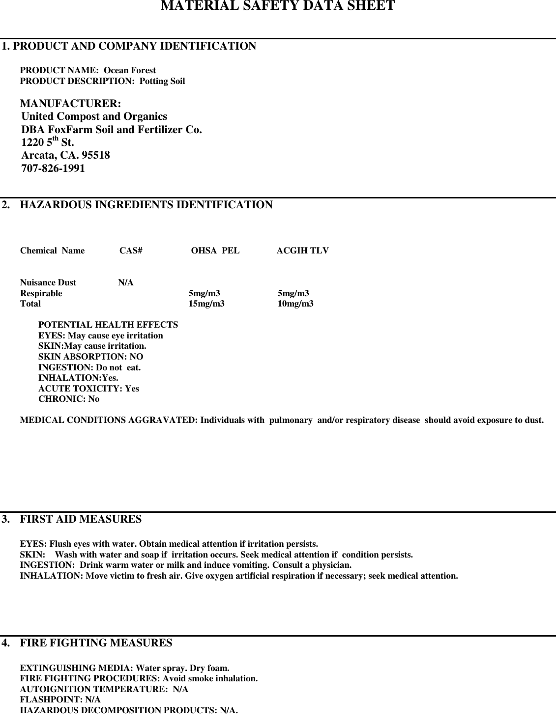 Page 1 of 2 - MATERIAL SAFETY DATA SHEET  714304 MSDS