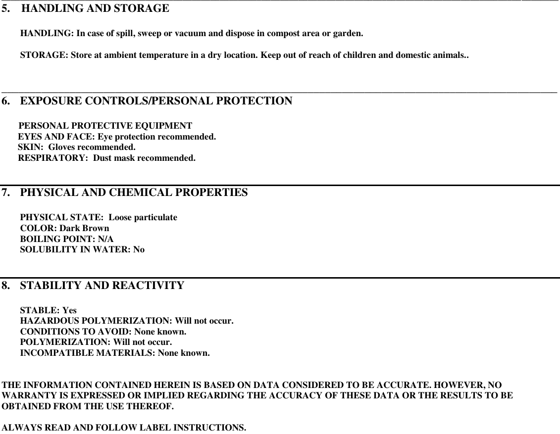 Page 2 of 2 - MATERIAL SAFETY DATA SHEET  714304 MSDS