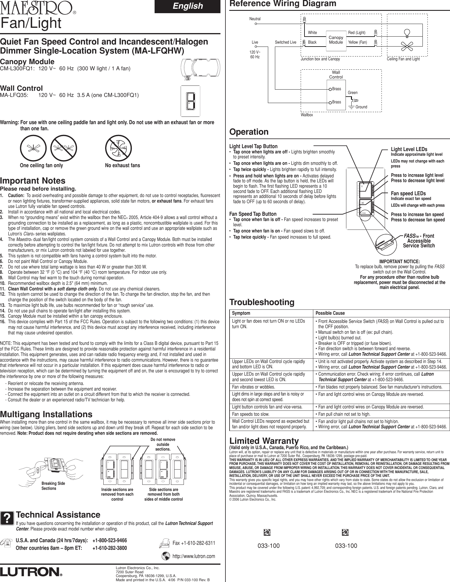 Page 1 of 2 - 030-855a MAW-600 W-screws Installation Directions