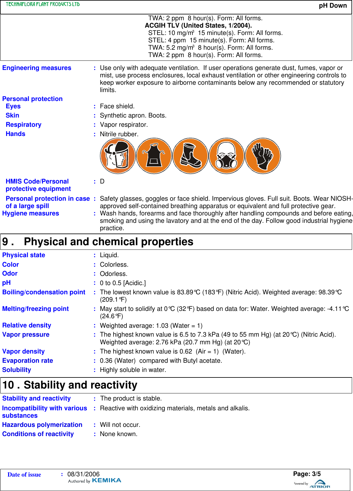 Page 3 of 5 - CHEMMATE500  716464 MSDS