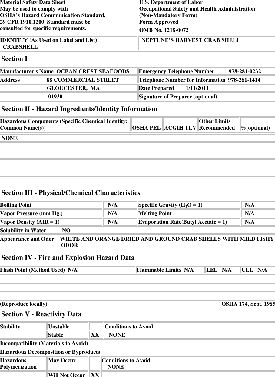 Page 1 of 2 - Material Safety Data Sheet  717490 MSDS