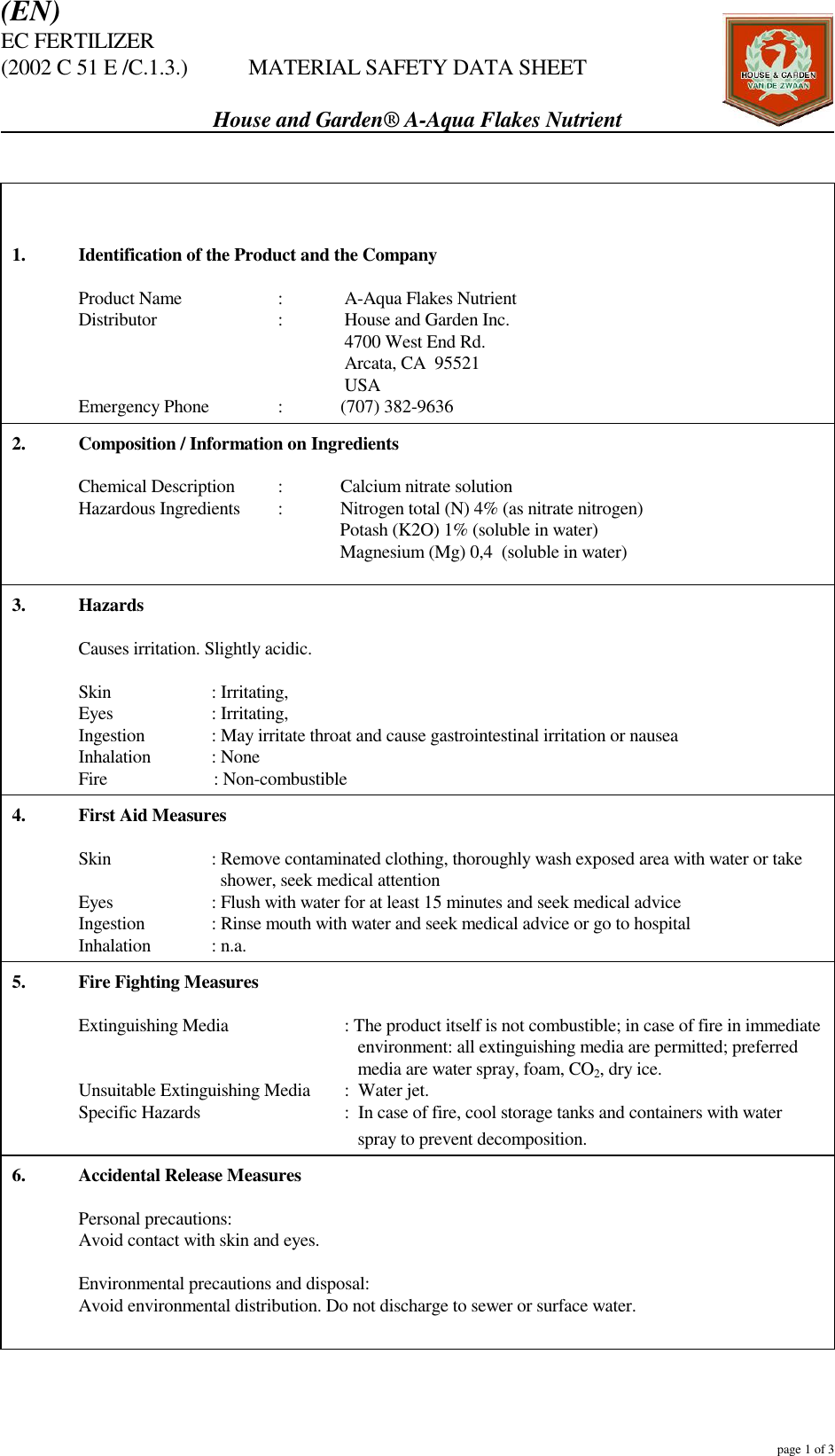 Page 1 of 3 - 1  749644 MSDS