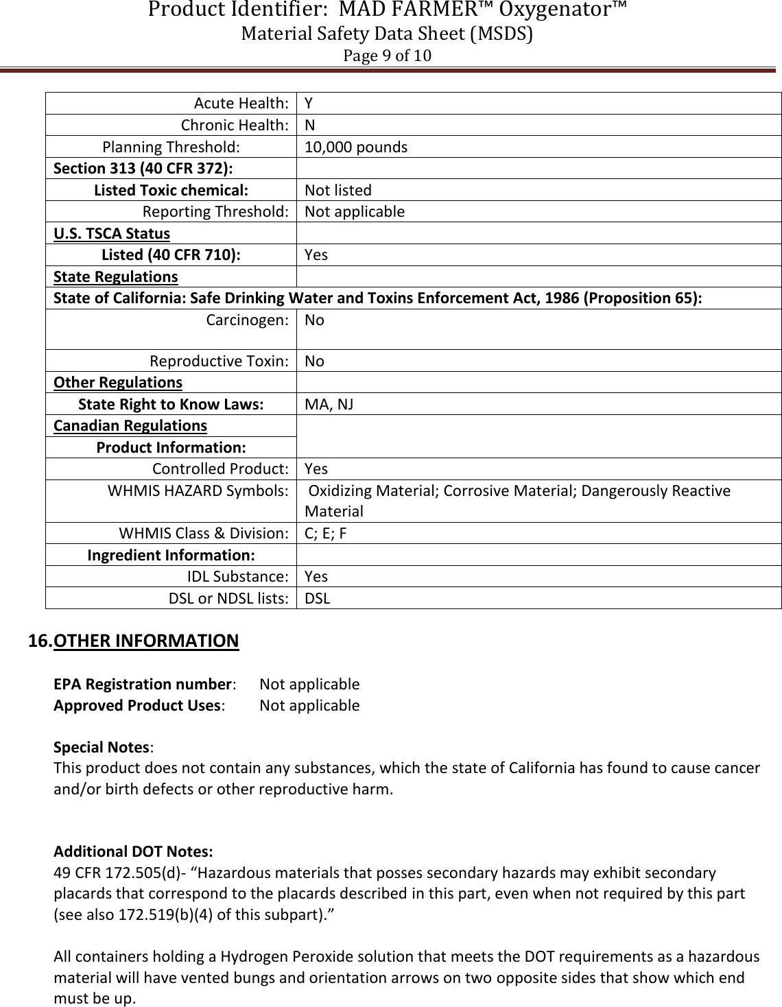 Page 9 of 10 - 749976 MSDS