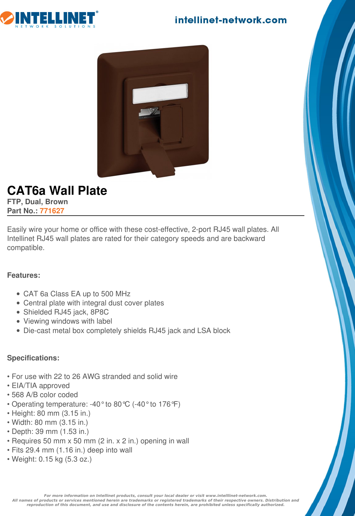 Page 1 of 2 - Datasheet  771627 English