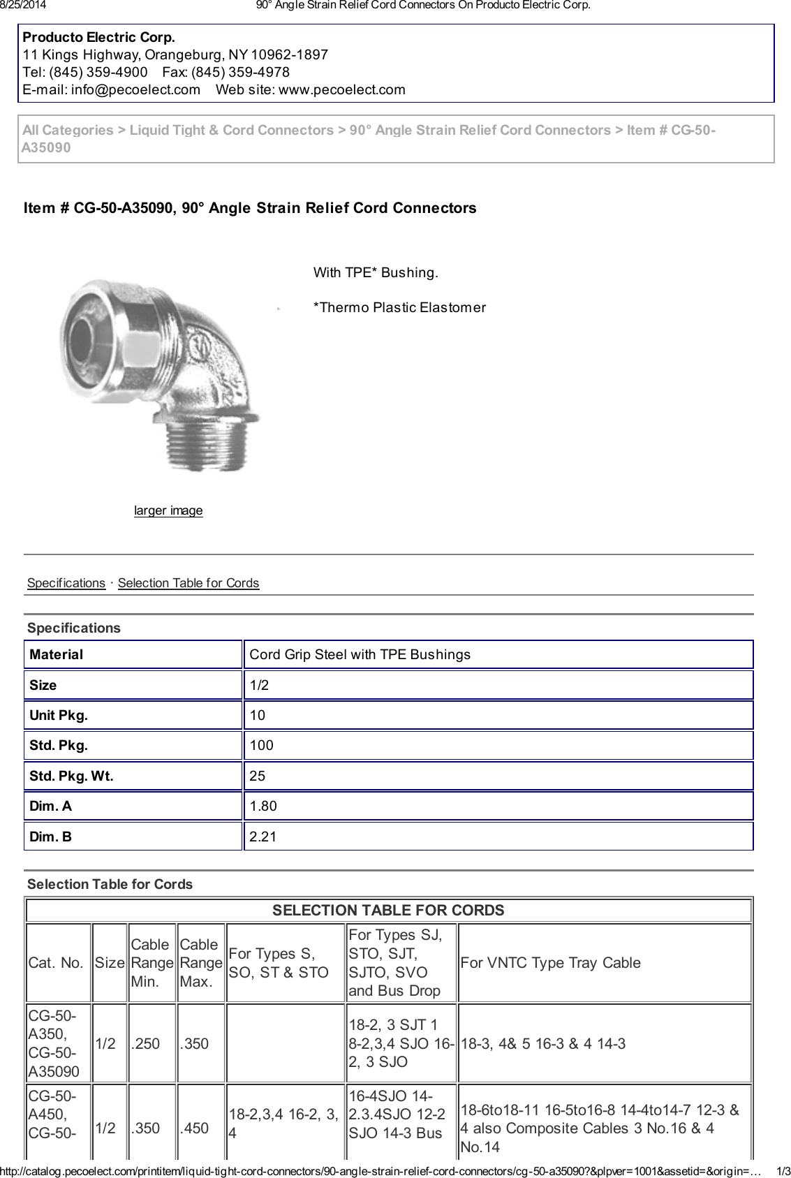 Page 1 of 3 - Product Detail Manual 