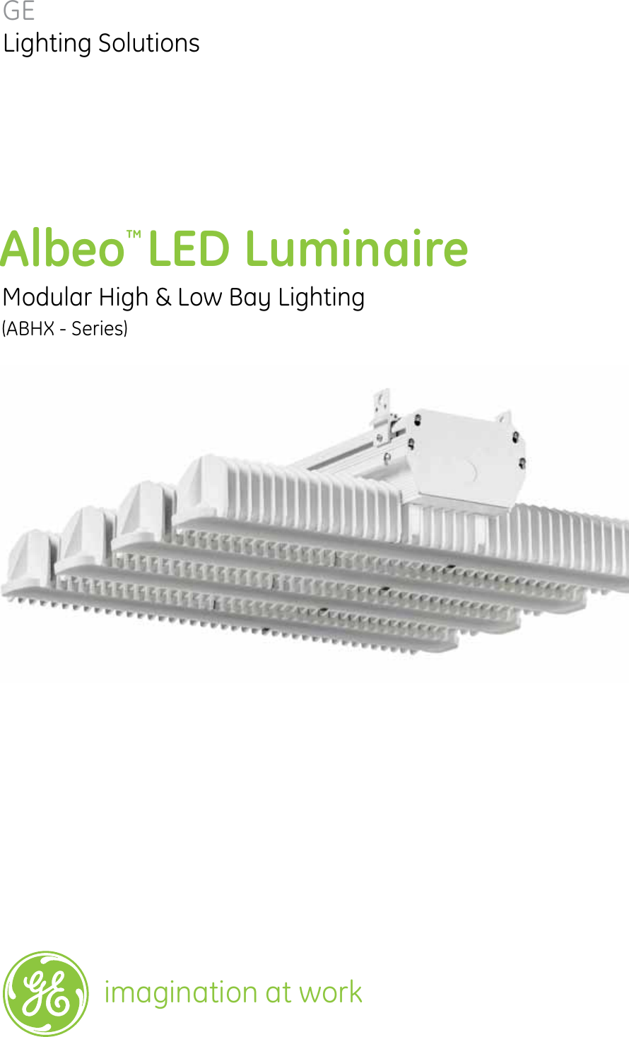 Page 1 of 8 - GE LED Fixtures Albeo ABHX Series Modular High Bay And Low Luminaire Datasheet | Lighting