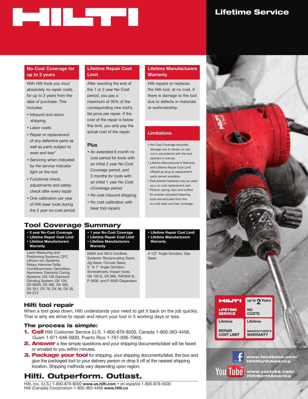 Page 1 of 1 - Catalog - Hilti Lifetime Service Warranty