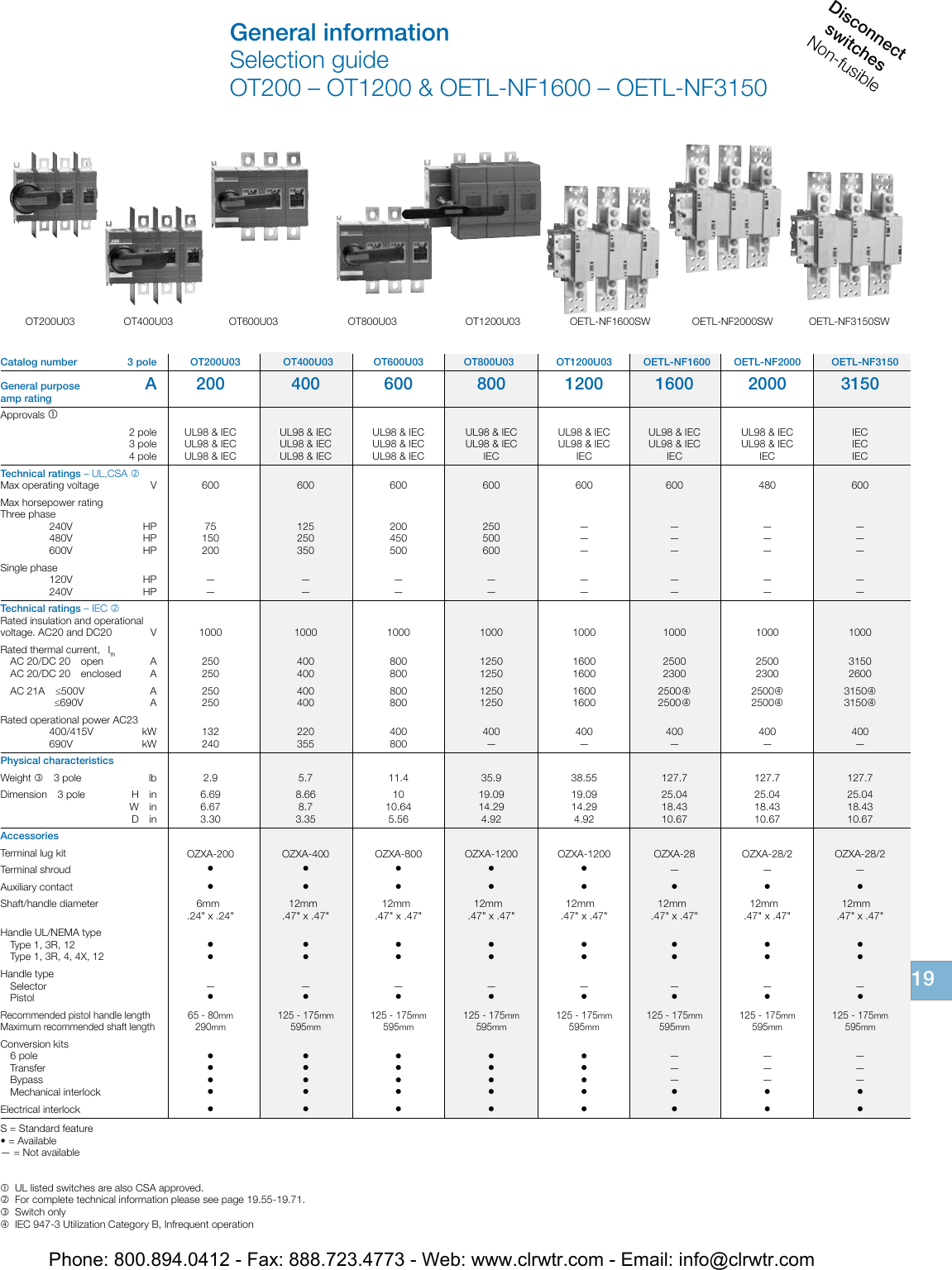 Page 3 of 12 - ABB Non-Fusible Disconnect Switches