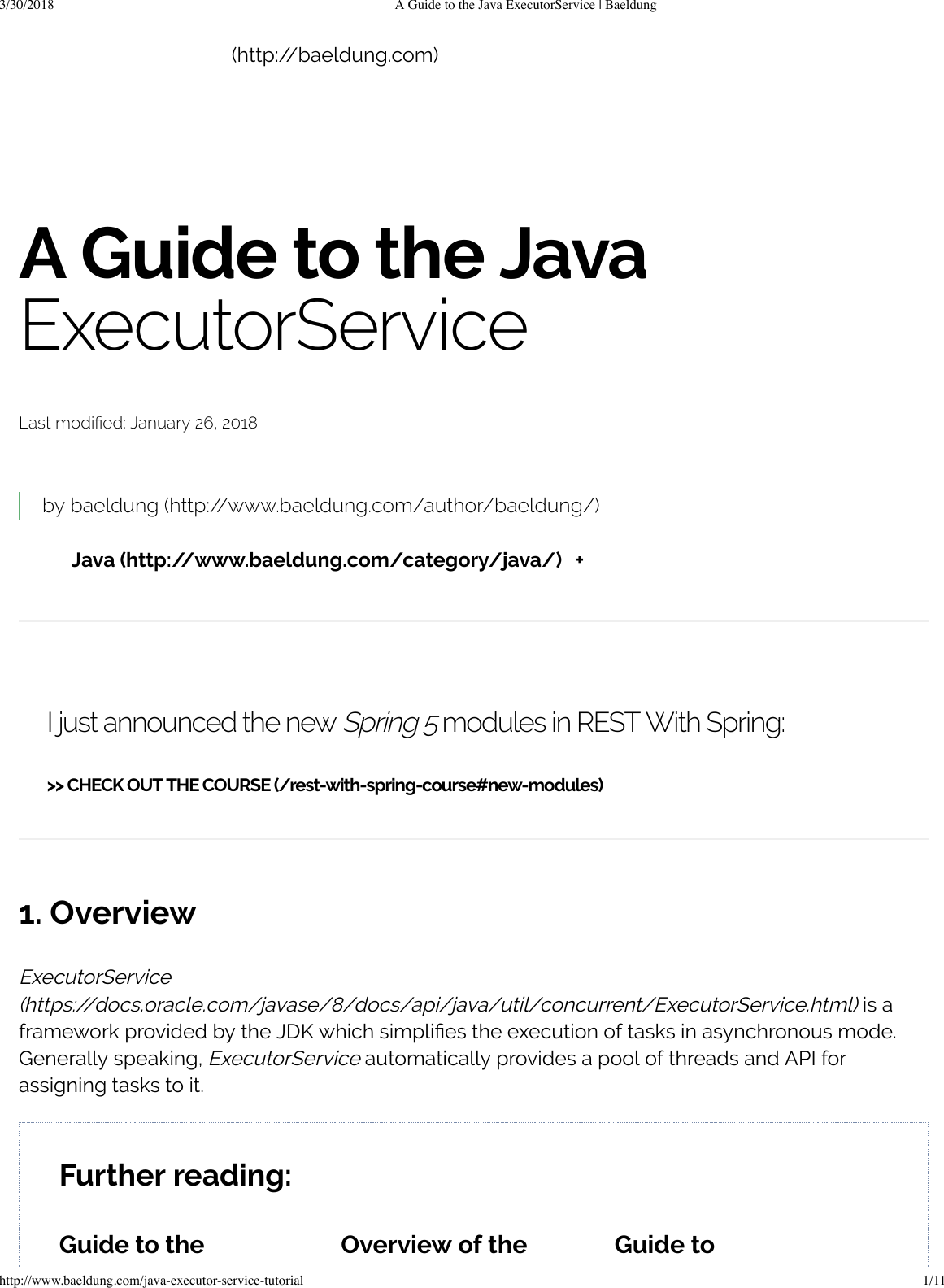 Page 1 of 7 - A Guide To The Java Executor Service  Baeldung