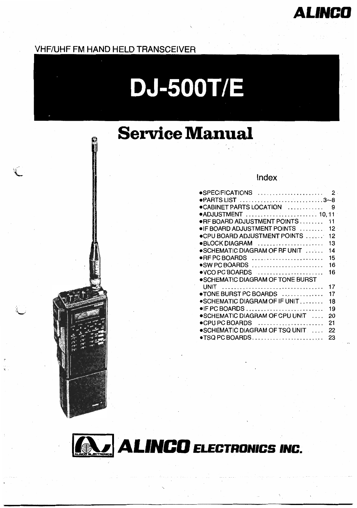 ALINCO DJ 500T E Service Manual