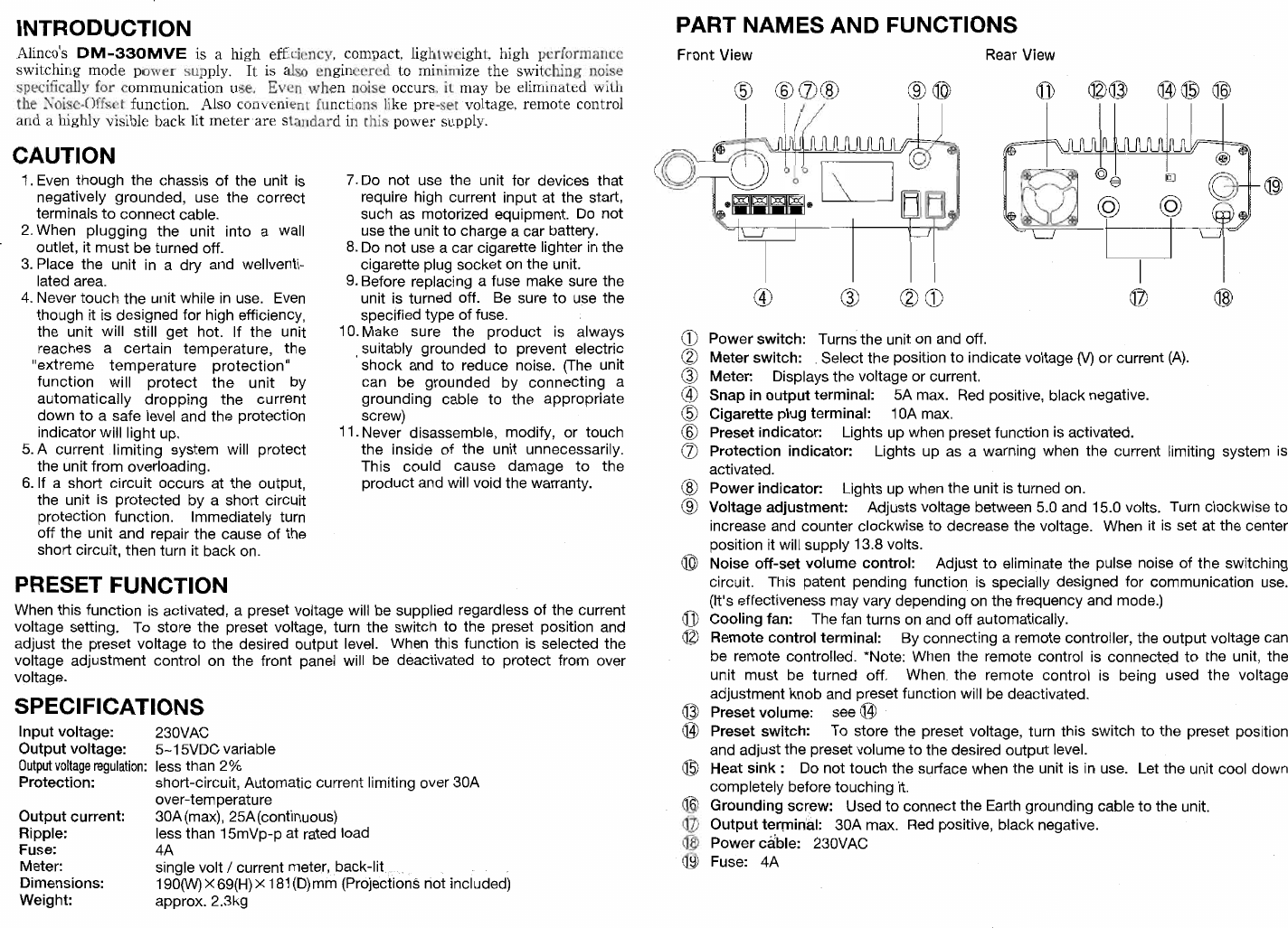 ALINCO DM 330MV User manual