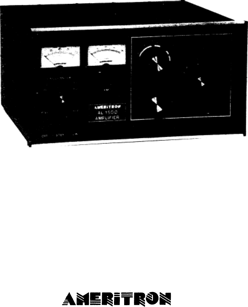 AMERITRON AL 1500 User Manual
