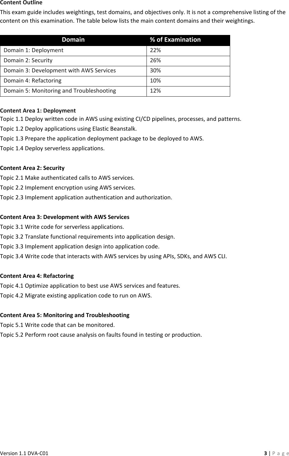 Page 3 of 3 - AWS Certified Developer Associate Beta Exam Guide V1.1