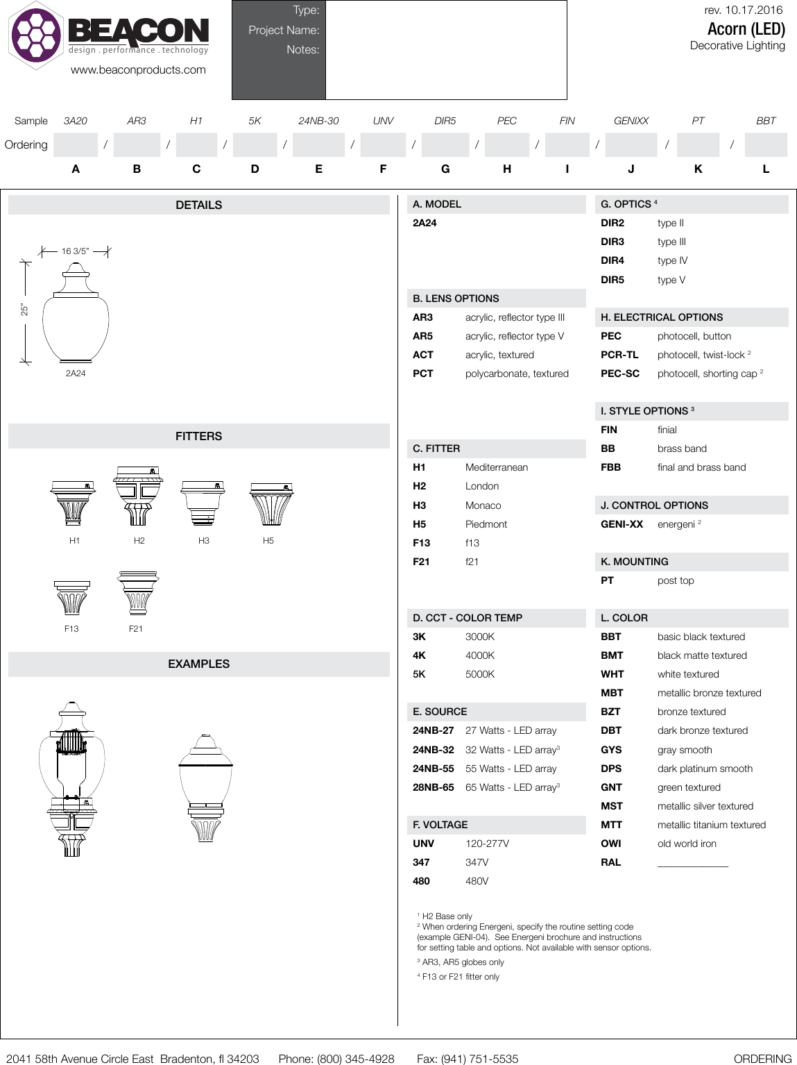 Page 1 of 2 - Acorns Spheres LED Spec Sheet